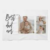 美しいコラージュ写真最高のパパエバーギフト キッチンタオル (横)