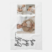 美しいコラージュ写真最高のパパエバーギフト キッチンタオル (縦)