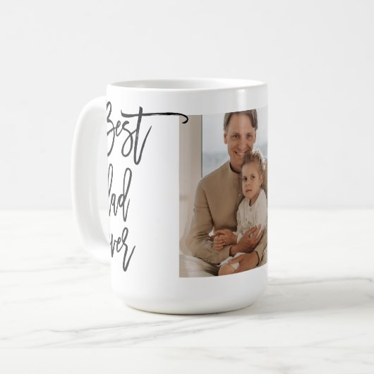 美しいコラージュ写真最高のパパエバーギフト コーヒーマグカップ (正面左)