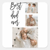 美しいコラージュ写真最高のパパエバーギフト スクエアシール (正面)