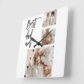 美しいコラージュ写真最高のパパエバーギフト スクエア壁時計 (傾斜)