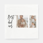 美しいコラージュ写真最高のパパエバーギフト スタンダードランチョンナプキン (正面)