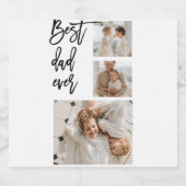 美しいコラージュ写真最高のパパエバーギフト ビールラベル (シングルラベル)