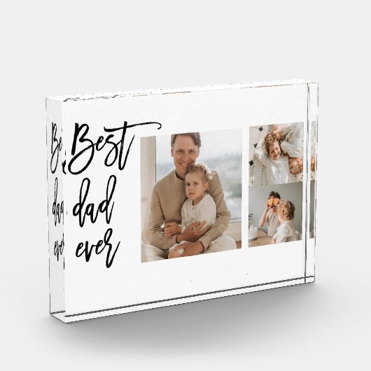 美しいコラージュ写真最高のパパエバーギフト フォトブロック (左)