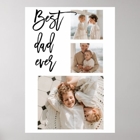 美しいコラージュ写真最高のパパエバーギフト ポスター (正面)