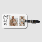 美しいコラージュ写真最高のパパエバーギフト ラゲッジタグ (正面横)