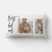 美しいコラージュ写真最高のパパエバーギフト ランバークッション (正面)
