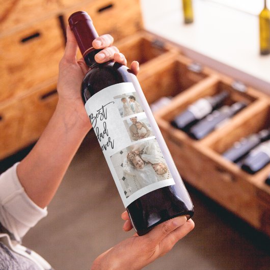 美しいコラージュ写真最高のパパエバーギフト ワインラベル