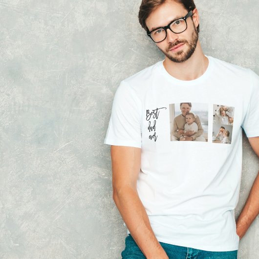 美しいコラージュ写真最高のパパエバーギフト Tシャツ