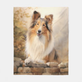 美しいコリー フリースブランケット (正面)