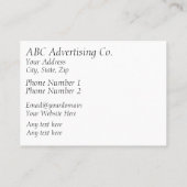 美しいコロラドマウンテンスノーシーン 名刺 (裏面)