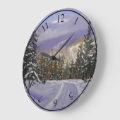 美しいコロラド州の山々での雪景色 ラージ壁時計 (傾斜)