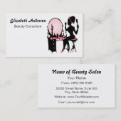 美しいコンサルタガーリーントピンクブラックヘアサロン 名刺 (正面/裏面)