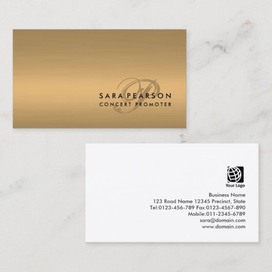 美しいコンサルタントフェイク金ゴールド 名刺 (正面/裏面)