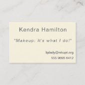 美しいコンサルタントメイクミス写真テンプレート 名刺 (裏面)