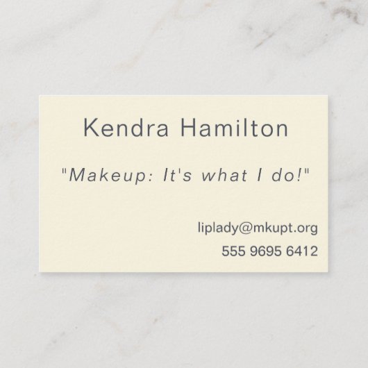 美しいコンサルタントメイクミス写真テンプレート 名刺 (裏面)
