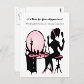 美しいコンサルタント女の子らしい女の子アポイントメントのアラーム ポストカード (正面/裏面)