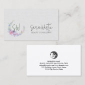 美しいコンサルタント美容師フラワーモノグラムブシン 名刺 (正面/裏面)