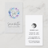美しいコンサルタント美容師フラワーモノグラム 名刺 (正面/裏面)