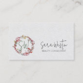 美しいコンサルタント美容師フラワーモノグラム 名刺 (正面)