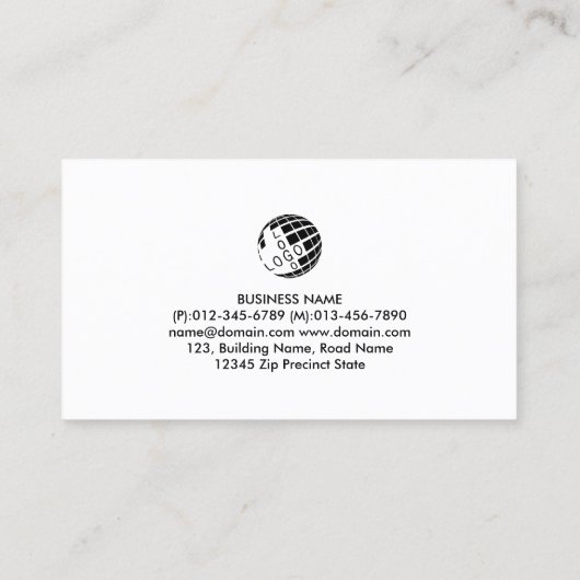 美しいコンサルタント美容師フラワーモノグラム 名刺 (裏面)