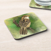 美しいコースター小さな雀 コースター (左側)