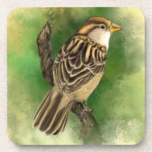 美しいコースター小さな雀 コースター (正面)