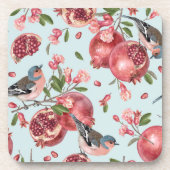 美しいコースター – 鳥 – ザクロ – ギフト コースター (正面)