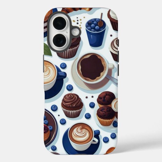 美しいコーヒーとチョコレートのカップケーキ柄 Case-Mate iPhoneケース (裏面)