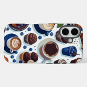 美しいコーヒーとチョコレートのカップケーキ柄 Case-Mate iPhoneケース (裏面 (横))