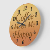 美しいコーヒーは私を幸せなキッチン ラージ壁時計 (傾斜)