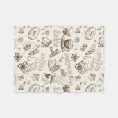 美しいコーヒーエスプレッソのデザイン フリースブランケット (正面(横))