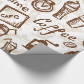 美しいコーヒーエスプレッソのデザイン ラッピングペーパー (角)