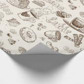 美しいコーヒーエスプレッソのデザイン ラッピングペーパー (角)