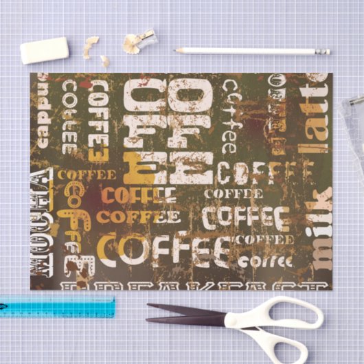 美しいコーヒーエスプレッソのデザイン 薄葉紙 (クラフト)