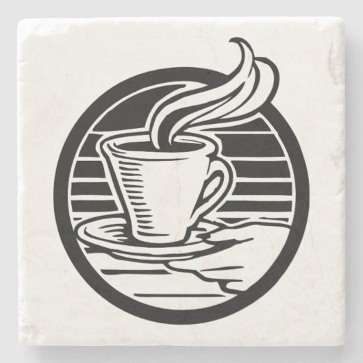 美しいコーヒーカップ/ソーサースケッチ石コースター ストーンコースター (正面)