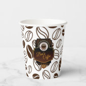 美しいコーヒーショップカスタムのビジネス名 紙コップ (裏面)