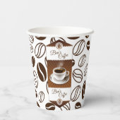 美しいコーヒーショップカスタムのビジネス名 紙コップ (裏面)