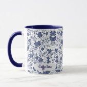 美しいコーヒータイムの花柄マグ マグカップ (左)