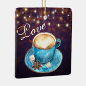 美しいコーヒーラブシーズンラテクリスマス セラミックオーナメント (右)