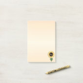 美しいコーラルオレンジのひまわり ポストイット (デスク上)