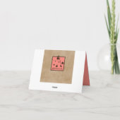 美しいコーラルブラウンハートサンキューカード サンキューカード (裏面)