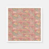 美しいコーラル ヴィンテージ ラテン世界地図 デコパージュ スタンダードカクテルナプキン (正面)