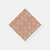 美しいコーラル ヴィンテージ ラテン世界地図 デコパージュ スタンダードカクテルナプキン (角)