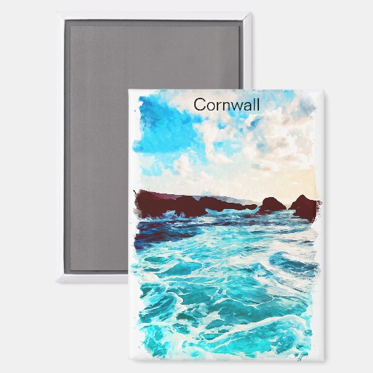 美しいコーンウォールイングランドUK沿岸景観 マグネット (正面/裏面)