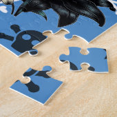 美しいゴシックガールブラックライリーフラワーアート ジグソーパズル (側面)