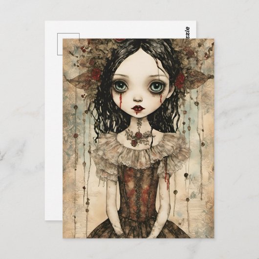 美しいゴシック様式の人形 ポストカード (正面/裏面)