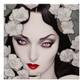 美しいゴシック様式の女性AIがアートを生み出す ポスター (正面)