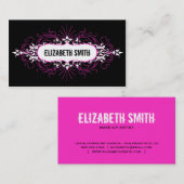 美しいゴシック様式名刺のピンクか黒 名刺 (正面/裏面)