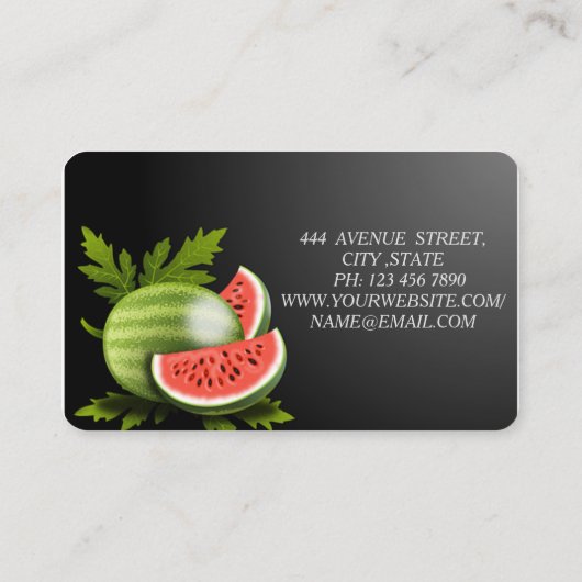 美しいゴージャスなスイカ 名刺 (裏面)